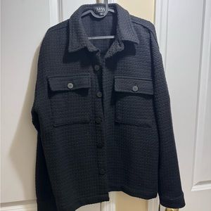 Black Knitted Overshirt